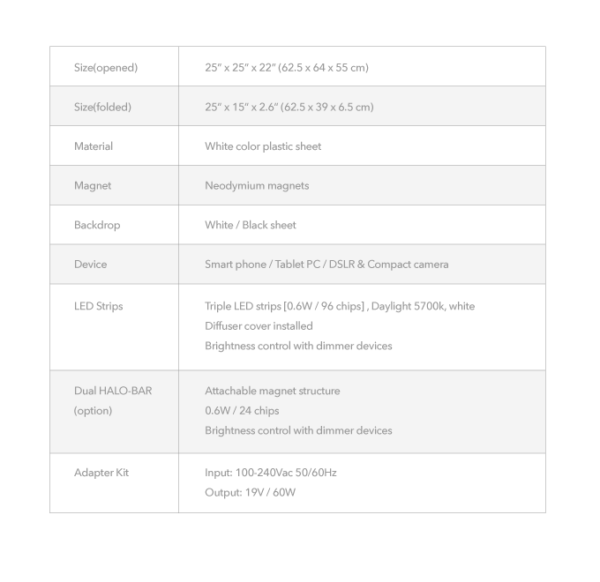 อุปกรณ์เสริม Foldio3 สตูดิโอถ่ายภาพ ขนาด 25″