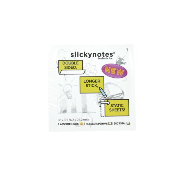 Slicky Notes 3"x3" กระดาษแปะพลังไฟฟ้าสถิต ขนาด 7.6 x 7.6 cm (75 แผ่น)