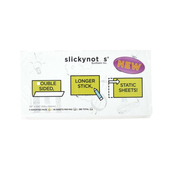 Slicky Notes Pad กระดาษแปะพลังไฟฟ้าสถิต ขนาด 20 x 10 cm (95 แผ่น)